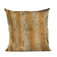 thumbnail image 1 of Plutus Brown Gold Chinchilla Animal Faux Fur Luxury Throw Pillow - Double sided 20" x 20", 1 of 2