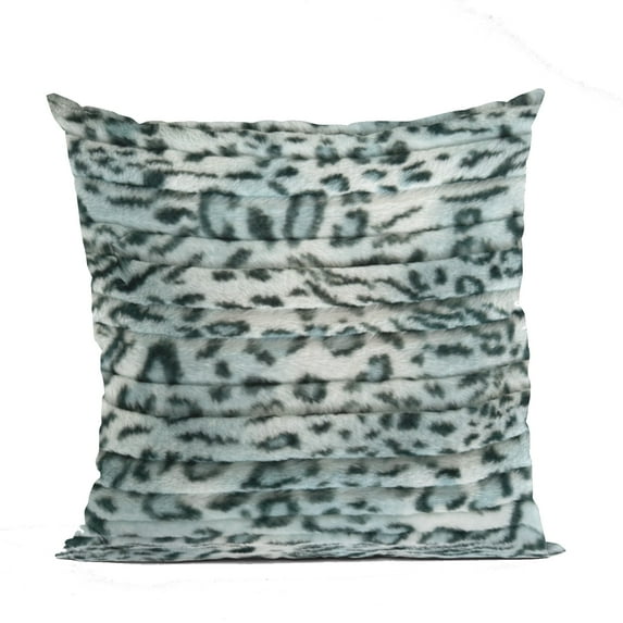 Plutus Green Luxe Lash Animal Faux Fur Luxury Throw Pillow - Double sided 16" x 16"