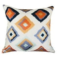 thumbnail image 1 of Plutus Isabeau Purple Orange and White Handmade Luxury Pillow - Double sided 26" x 26", 1 of 3