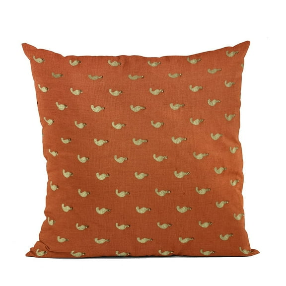 Plutus Brands Red Plutus Beaded Motif Luxury Throw Pillow 12 in x 20in, Double Sided 12" x 20"