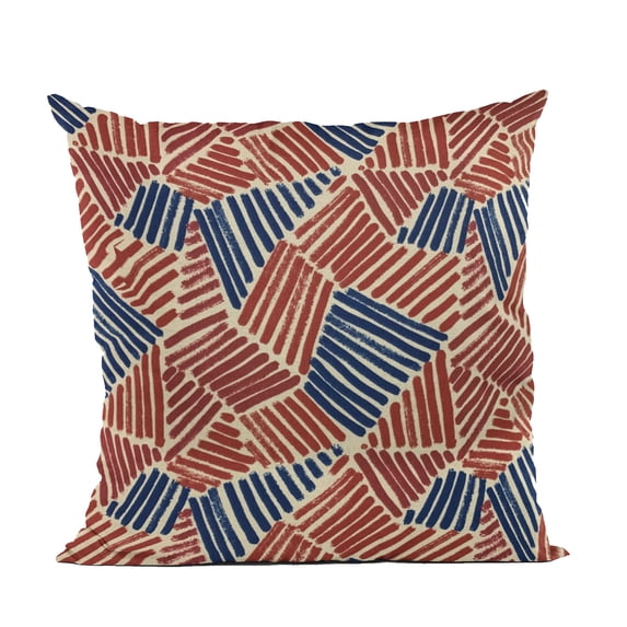 Plutus 20" x 26" Sketch Abstract Luxury Throw Pillow in Red and Blue
