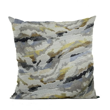 Plutus Brands Plutus Velvet Crest Black, Gray, Citrine Handmade Luxury Pillow, 20L x 30W