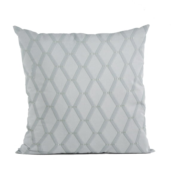 Plutus Silver Diamond Shiny Fabric With Embroydery Luxury Throw Pillow - Double sided 12" x 20"