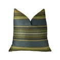 thumbnail image 1 of Plutus Brands South Shore Dark Blue Olive Green and Cream Handmade Luxury Pillow 20" x 30" Queen (PBRAZ312-2030-DP), 1 of 3