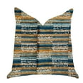 thumbnail image 1 of Plutus Brands Timber Blue and Beige Textured Luxury Decorative Throw Pillow Double Sided 20" x 36" King, 1 of 3