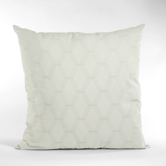 Plutus Vanilla Diamond Shiny Fabric With Embroydery Luxury Throw Pillow - Double sided 20" x 20"