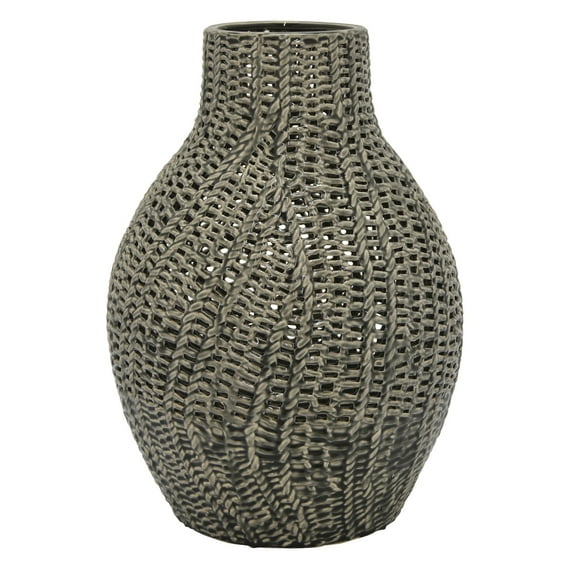 Plutus Brands Vase in Gray Porcelain