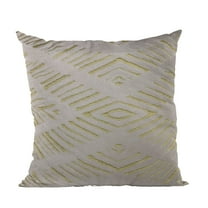 Plutus 16" x 16" Hypno Abstract Luxury Throw Pillow in Yellow