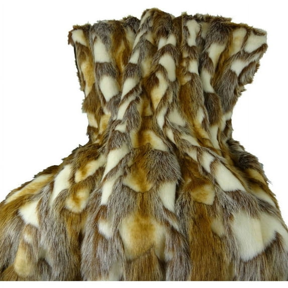 Plutus Brandy Faux Fox Handmade Throw-Size:Throw 60W x 84L