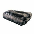 thumbnail image 1 of Plutus Brandy Grey Faux Fox Luxury Throw 110"W x 80"L, 1 of 3