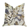 thumbnail image 1 of Plutus Camellia Floral Blue, Beige Tones Luxury Throw Pillow, 1 of 3