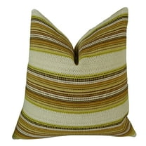 Plutus Camp Evergreen Seaweed Handmade Throw Pillow - Cream - Green & Brown - 12 x 25 in.