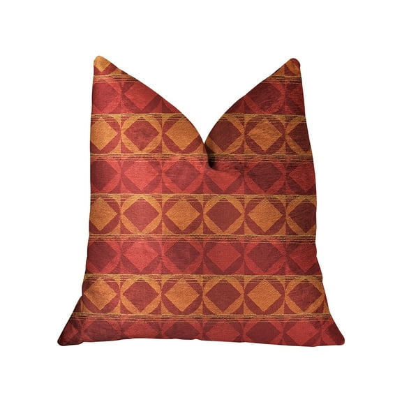 Plutus Celestial Red and Orange Luxury Throw Pillow