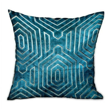 Plutus Brands PBRA2345-1818-DP 18 x 18 in. Cerulean Velvet Blue Geometric Luxury Throw Pillow