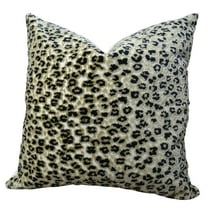 Plutus Cheetah Handmade Double Sided Throw Pillow - Taupe & Black - 12 x 20 in.