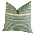 thumbnail image 1 of Plutus Chic Stripe Aloe Handmade Throw Pillow, (Double sided 22" x 22"), 1 of 4