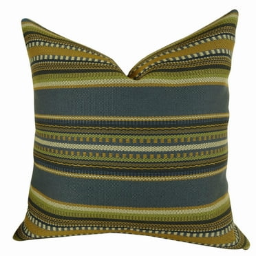 Plutus Chic Stripe Indigo Handmade Pillow-Color:Multi,Size:12" x 20"