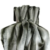 Plutus Gray Chinchilla Faux Fur Handmade Throw/Blanket-Color:Gray/Silver,Size:80"W x 90"L