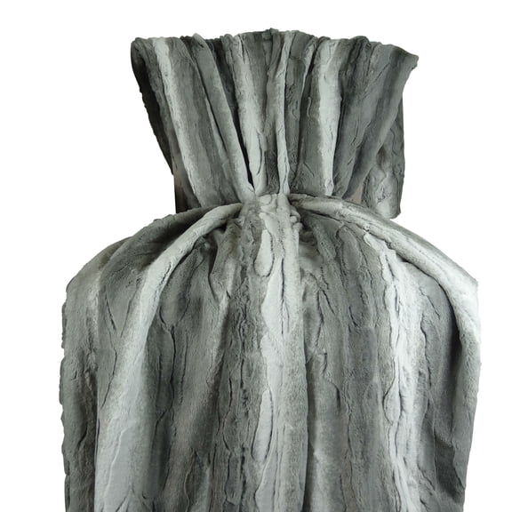 Plutus Cuddle Angora Platinum Handmade Throw / Blanket