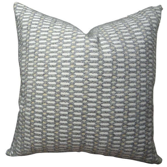 Plutus Cycle Joiners Handmade Double Sided Throw Pillow - Gray & Cream - 22 x 22 in.