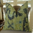 thumbnail image 1 of Plutus  Designer Bear Canyon Handmade Double-Sided Throw Pillow - Green - Navy & Blue, 1 of 1
