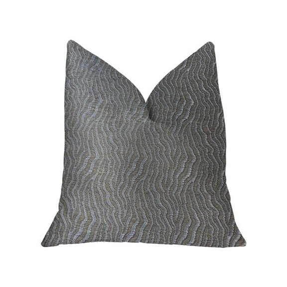 Plutus Dusky Veined Luxury Double Sided Throw Pillow - Silver & Taupe - King