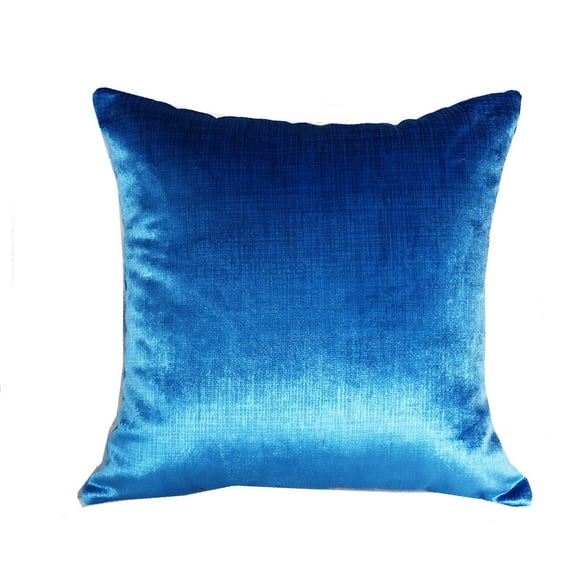 Plutus Electric Azure Blue Handmade Luxury Pillow - Double Sided 12" x 20"