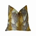thumbnail image 1 of Plutus Elegant Brandy Fox Light Brown Gold White Handmade Luxury Pillow, 1 of 3
