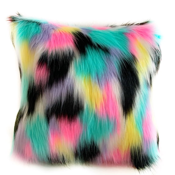Plutus 20" x 26" Exotic Animal Faux Fur Luxury Throw Pillow in Pink
