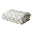 thumbnail image 1 of Plutus White with Black Shades Faux Fur Snow Luxury Blanket 102L x 116W California King, 1 of 3