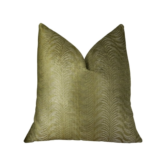 Plutus Feathered Strokes Taupe Handmade Luxury Pillow 24"L x24"W