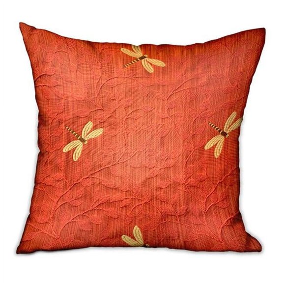 Plutus Firefly Red Animal Motif Luxury Throw Pillow Double sided 20" x 20"
