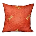 thumbnail image 1 of Plutus Firefly Red Animal Motif Luxury Throw Pillow Double sided 26" x 26", 1 of 4