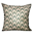 thumbnail image 1 of Plutus Forest Jade Sea Green Chevron Luxury Outdoor/Indoor Throw Pillow Double sided 22" x 22", 1 of 3