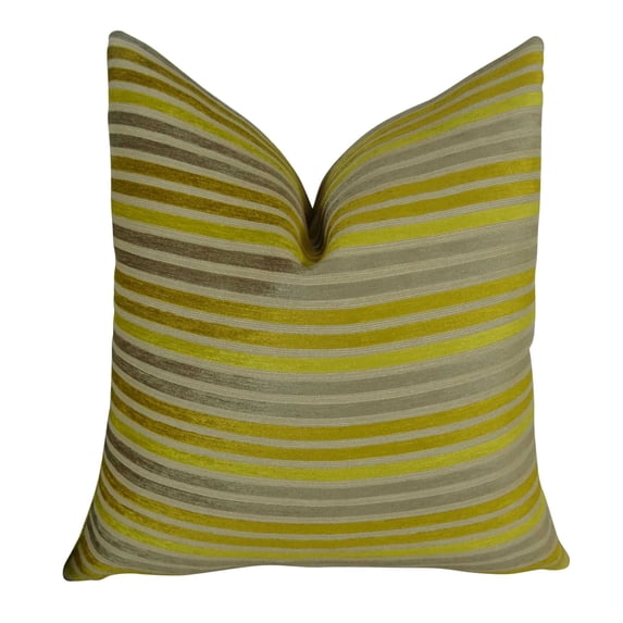 Plutus Fork Valley Handmade Throw Pillow - Lime & Gray - 20 x 20 in.
