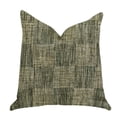 thumbnail image 1 of Plutus Foursquare Avenue in Green Tones Luxury Throw Pillow 20"L x36"W, 1 of 3