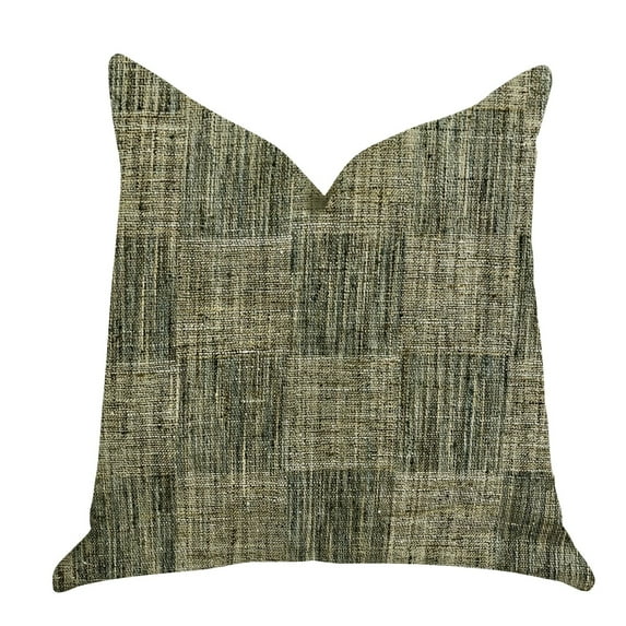 Plutus Foursquare Avenue in Green Tones Luxury Throw Pillow 20"L x36"W