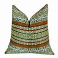 thumbnail image 1 of Plutus Fun Stripes Handmade Double Sided Throw Pillow - White - Blue & Red - 26 x 26 in., 1 of 4