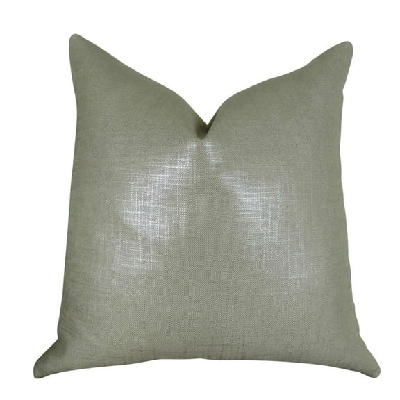 Plutus Glazed Linen Steel Handmade Throw Pillow-Color:Grey,Size:22" x 22"