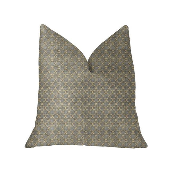Plutus Golden Clove Blue & Beige Luxury Throw Pillow - 18 x 18 in.