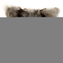 Plutus Gray,Charcoal,Black Brandy Grey Fox Animal Faux Fur Luxury Throw Pillow-Size:26" x 26"