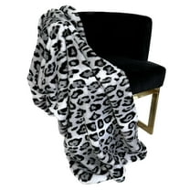 Plutus Brands Plutus Gray Silver Jaguar Faux Fur Luxury Throw Blanket, Throw 60W x 84L