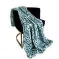 thumbnail image 1 of Plutus Green Luxe Lash Faux Fur Luxury Throw Blanket, 1 of 3