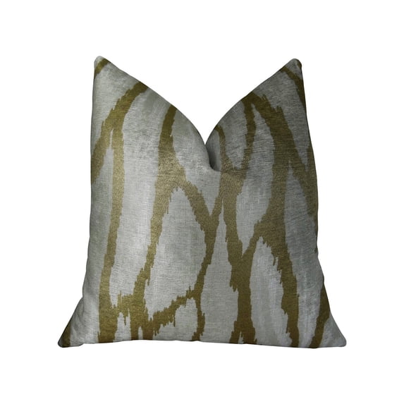 Plutus Kailua Branch Taupe Ivory Handmade Luxury Pillow 16"L x16"W