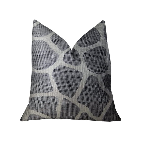 Plutus Sable Giraffe Black and Cream Handmade Luxury Pillow 18"L x18"W