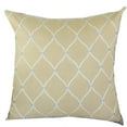 thumbnail image 1 of Plutus 26" x 26" Abby Handmade Luxury Pillow in Taupe White and Blue, 1 of 3