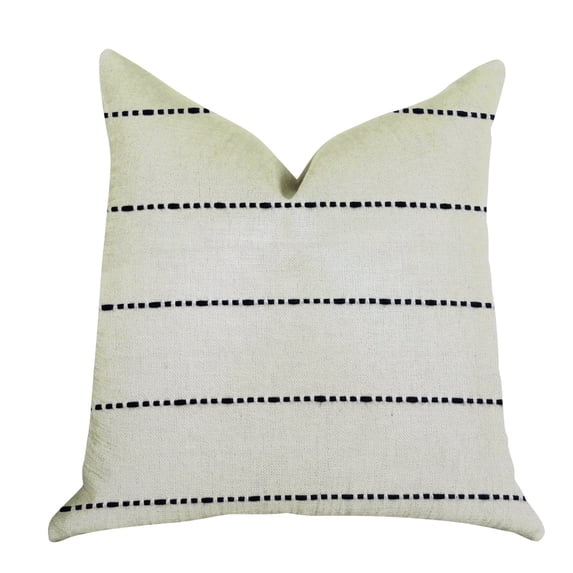 Plutus Interweave Vanilla Bean Pillow in Black and White 20"L x20"W