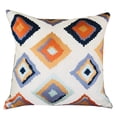 thumbnail image 1 of Plutus Isabeau Purple Orange and White Handmade Pillow 18"L x18"W, 1 of 3