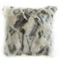 thumbnail image 1 of Plutus 16" x 16" Ivory Rabbit Fur Animal Faux Fur Luxury Throw Pillow in Ivory, 1 of 3