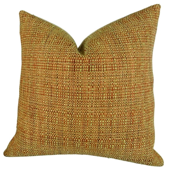 Plutus Kosoff Paprika Handmade Throw Pillow - Orange & Mint - 12 x 20 in.